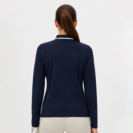 Rohnisch Ladies Navy Fine Brushed Back Top Where Sophisticated Style Meets Cosy Golf Comfort