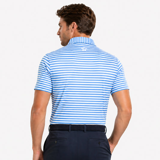 Swing Out Sister Men's Striped Short Sleeve Polo - Lightweight Stretch for Cool Confidence On and Off the Course