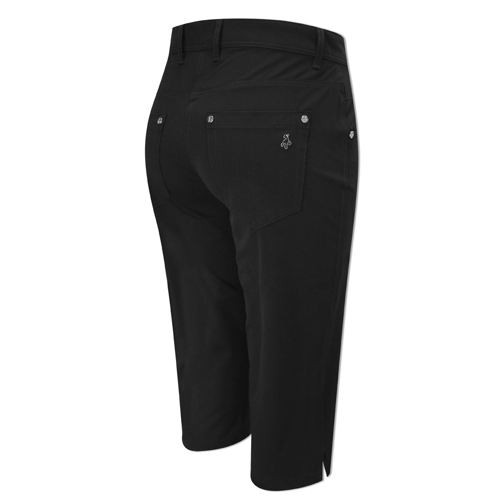 Green Lamb Ladies Stretch Pedal Pushers with UPF30 Protection in Black