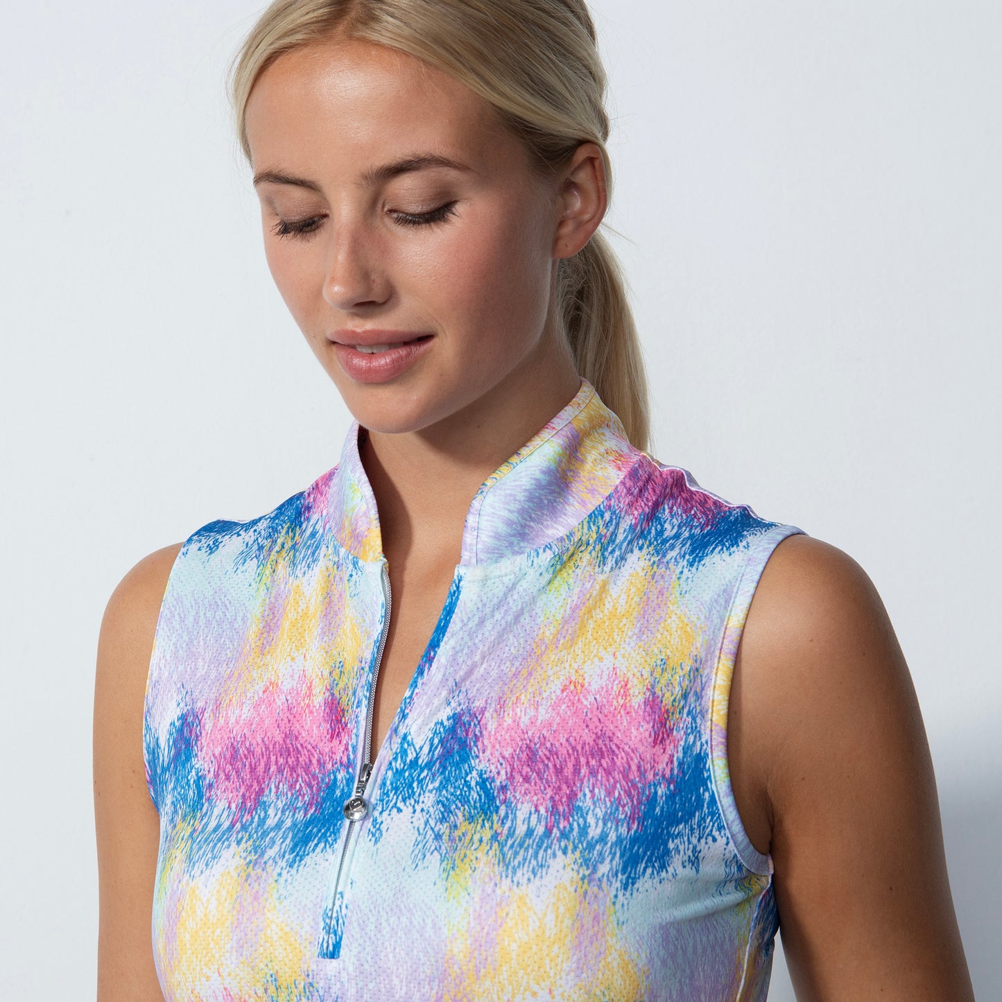 Daily Sports Ladies Sleeveless Dress in a Brushstroke Print - Last One XS Only Left