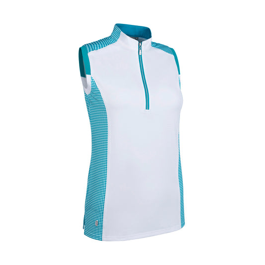 Glenmuir Ladies Polo with Gingham Print Panels