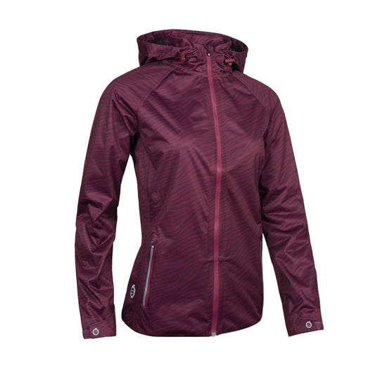 Sunderland Ladies WhisperDry Waterproof Jacket with Hood in Mulberry Zebra Print