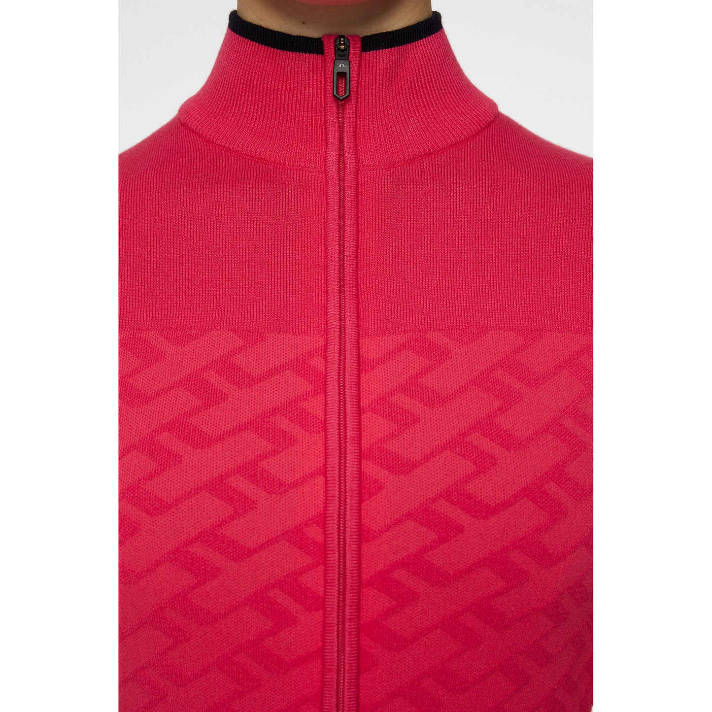 J.Lindeberg Ladies Full-Zip Bridge Print Sweater