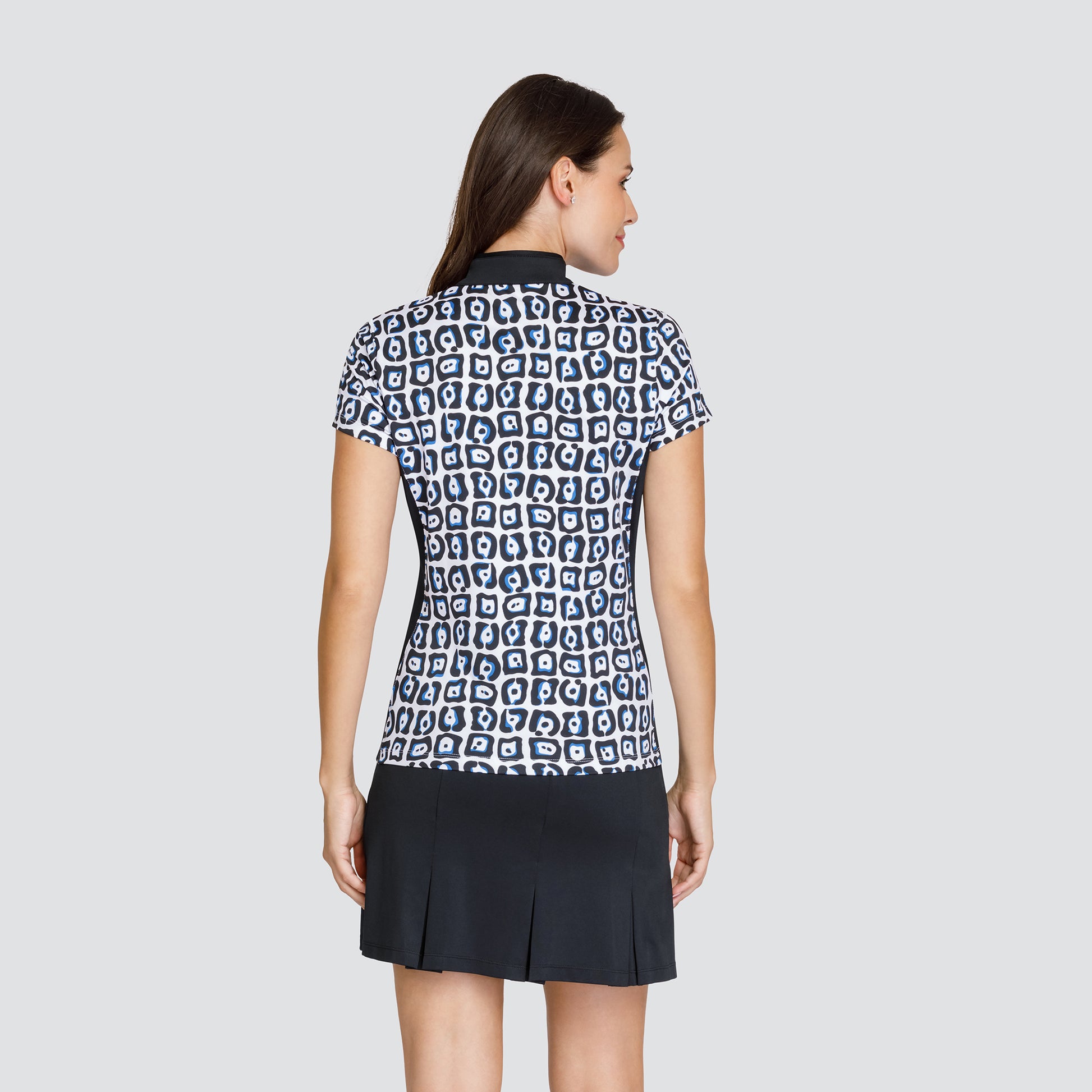 Tail Ladies Short Sleeve Polo in Abstract Jaguar Print