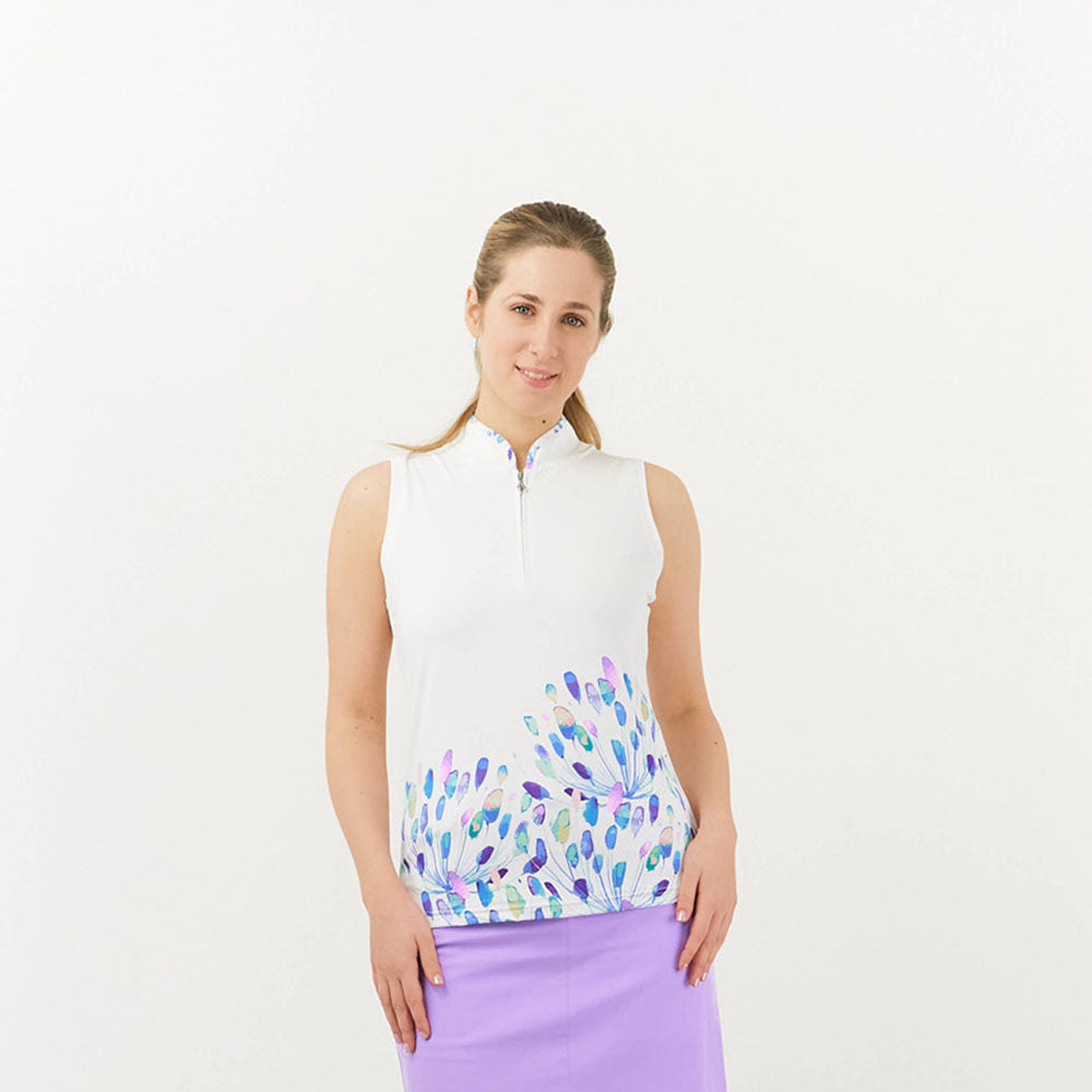 Pure Sleeveless Polo with Opal Wish Statement Print