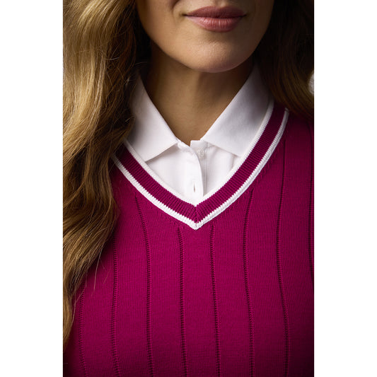 Glenmuir Ladies Refined Vertical Ribbed Knit Sweater