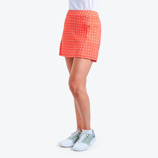 Nivo Ladies Pull-On Skort in Geometric Leaf Tile Print - Last One XS Only Left