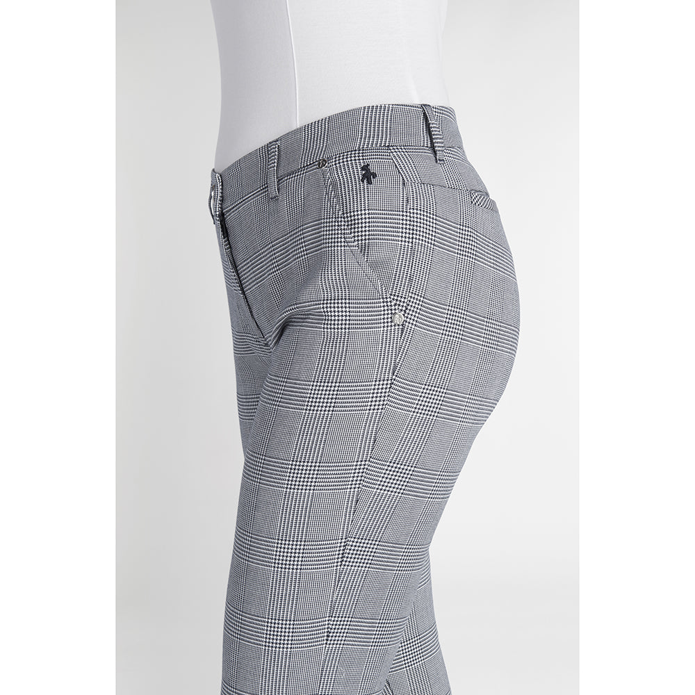 Green Lamb Ladies Navy & White Check 7/8 Stretch Trousers