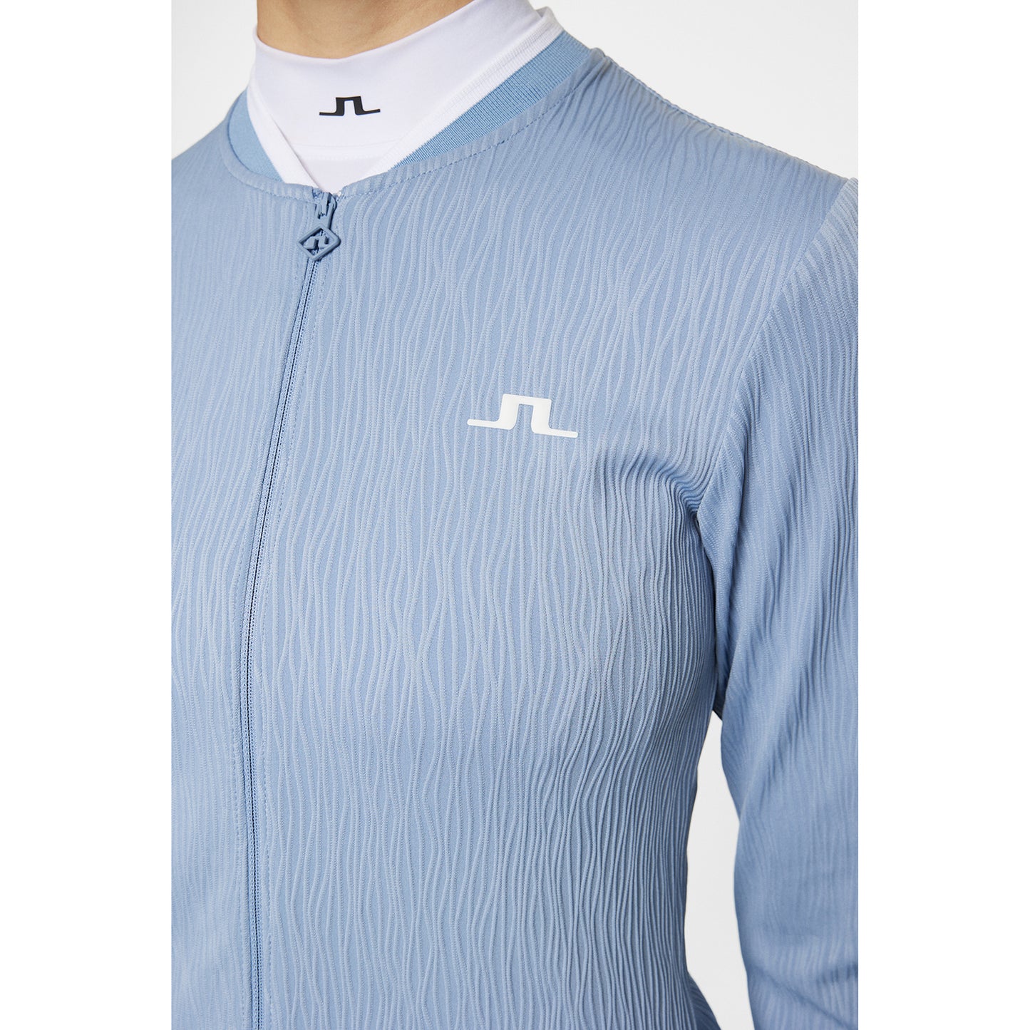 J.Lindeberg Ladies Lightweight Full-Zip Mid-Layer Jacket with Subtle Wave Print
