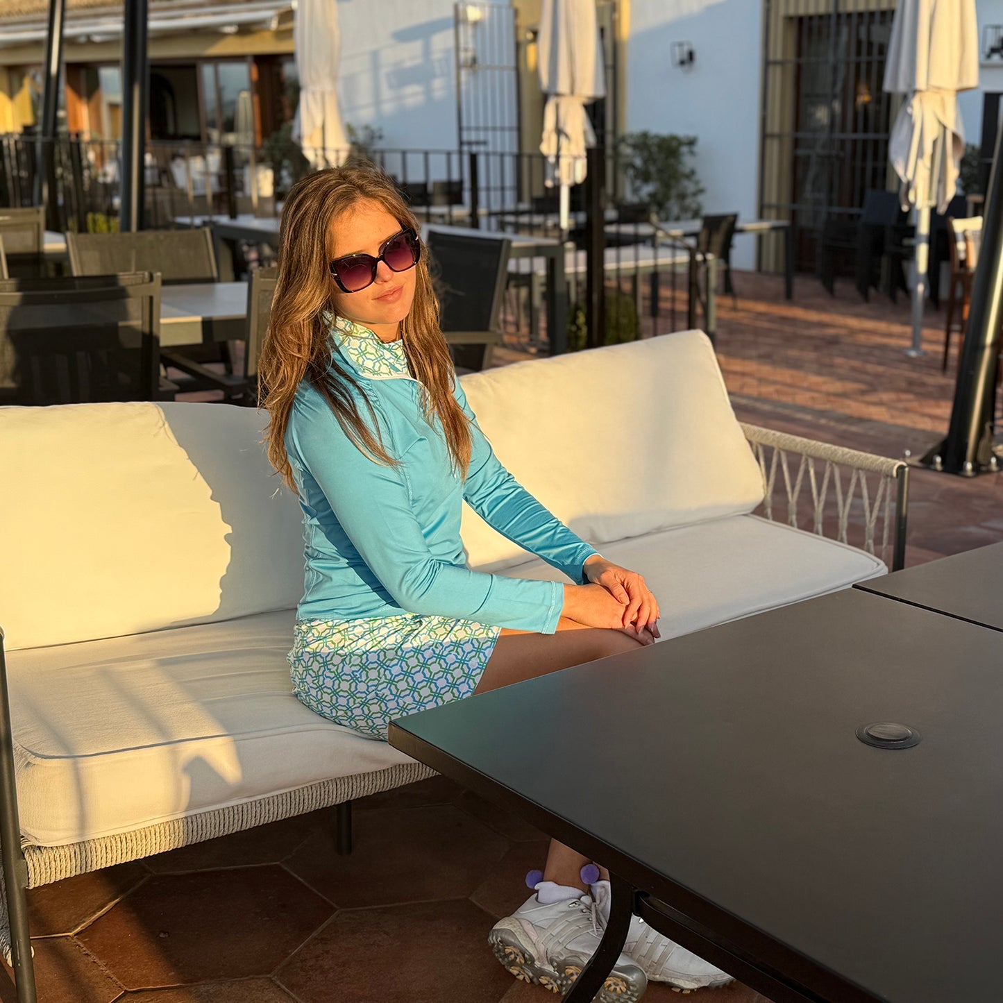 Swing Out Sister Women's Dazzling Blue Zip-Neck Top