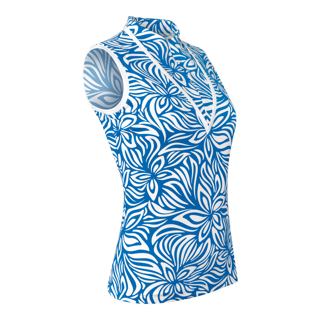 Tail Ladies Grecian Flower Print Sleeveless Golf Top