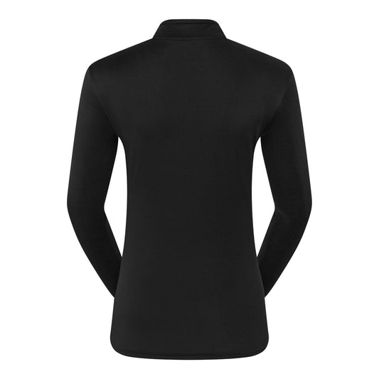 Pure Ladies Textured Long Sleeve Top in Black