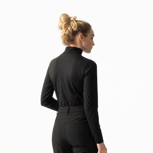 Daily Sports Ladies Long Sleeve Roll-Neck Top in Black
