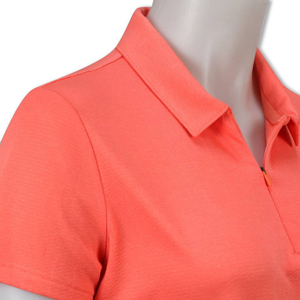 adidas Ladies Short Sleeve Golf Polo in Coral Fusion