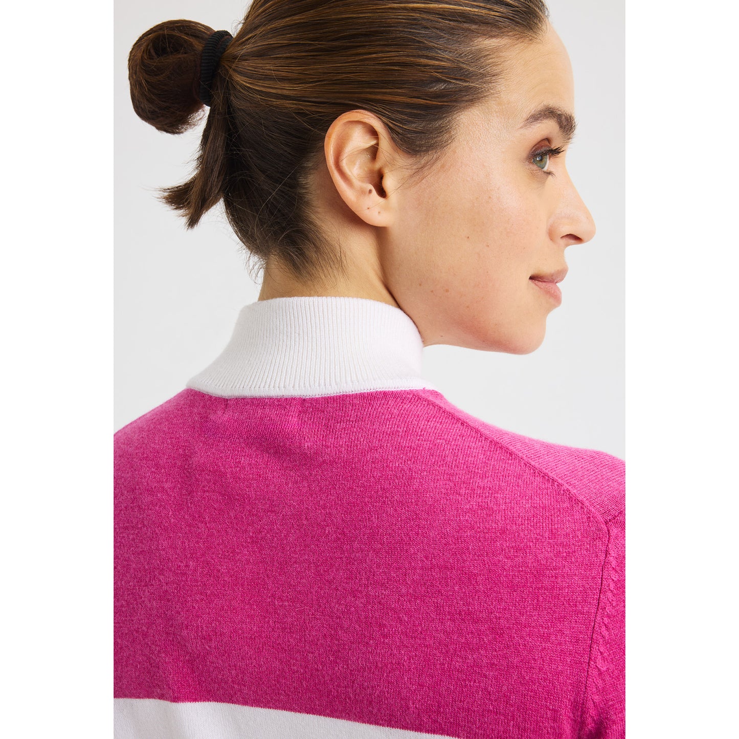 Rohnisch Ladies Colourblock Knitted Zip-Neck Sweater