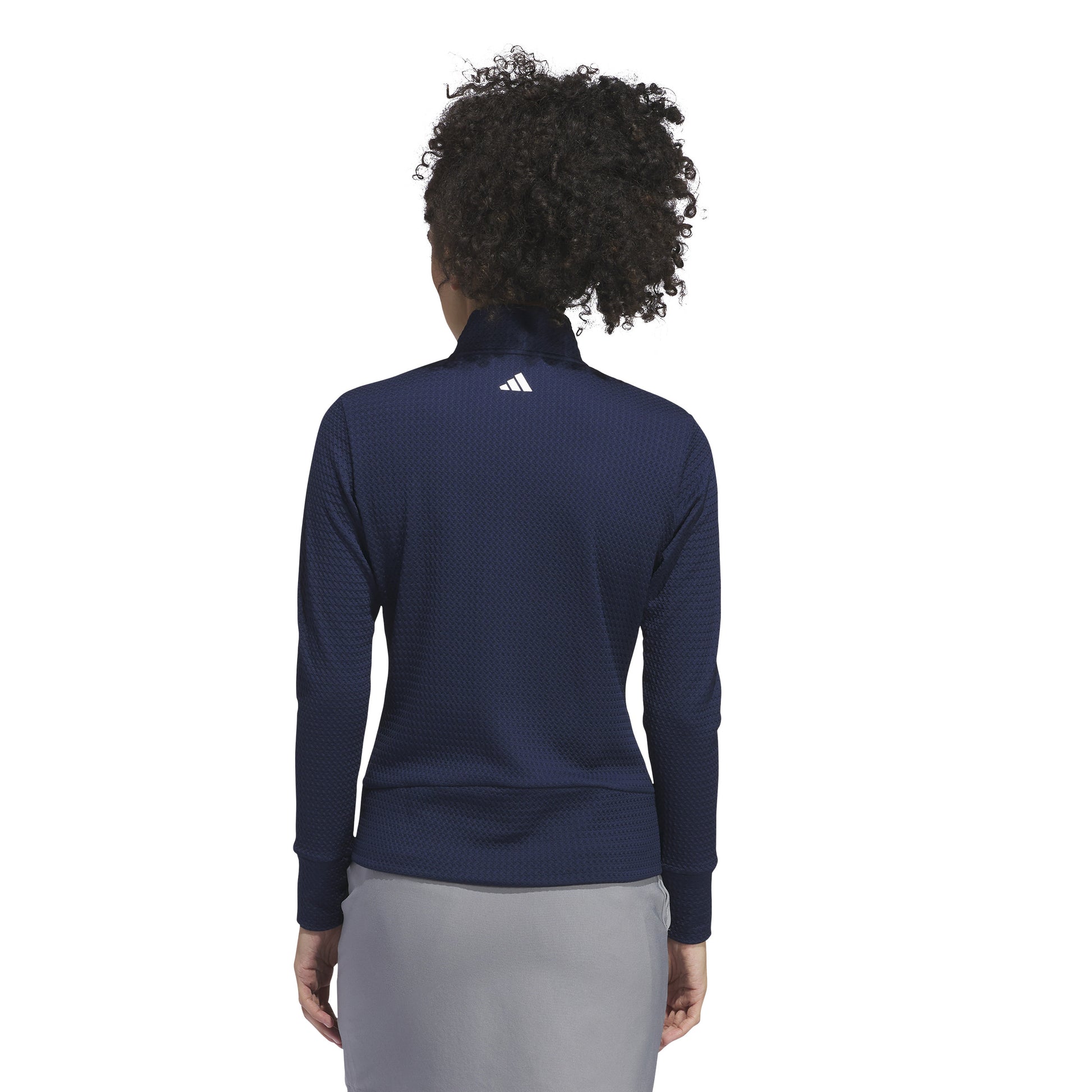 adidas Ladies Waffle-Knit Golf Jacket in Collegiate Navy