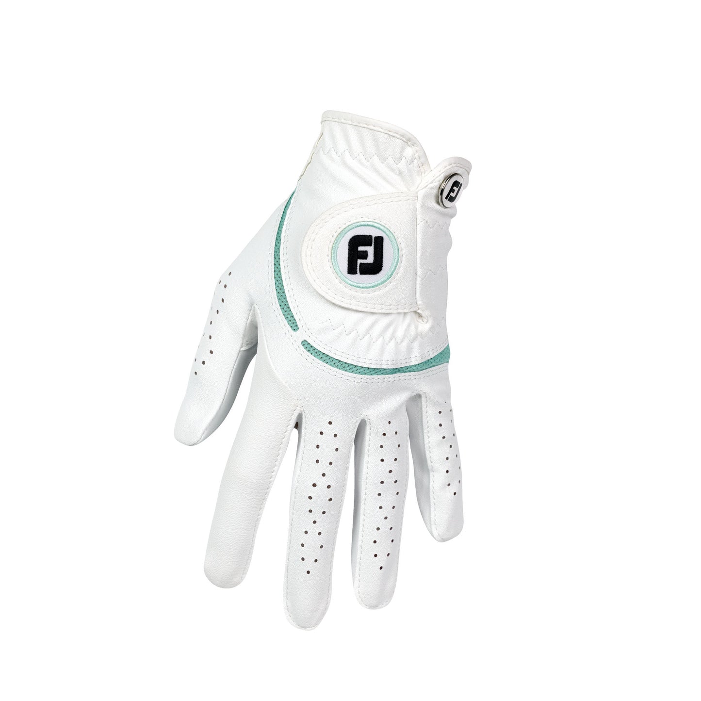FootJoy Ladies WeatherSof Golf Glove in White & Sea Glass