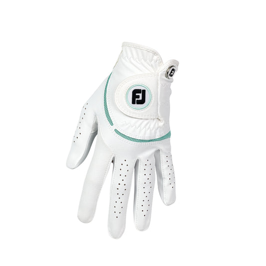 FootJoy Ladies WeatherSof Golf Glove in White & Sea Glass
