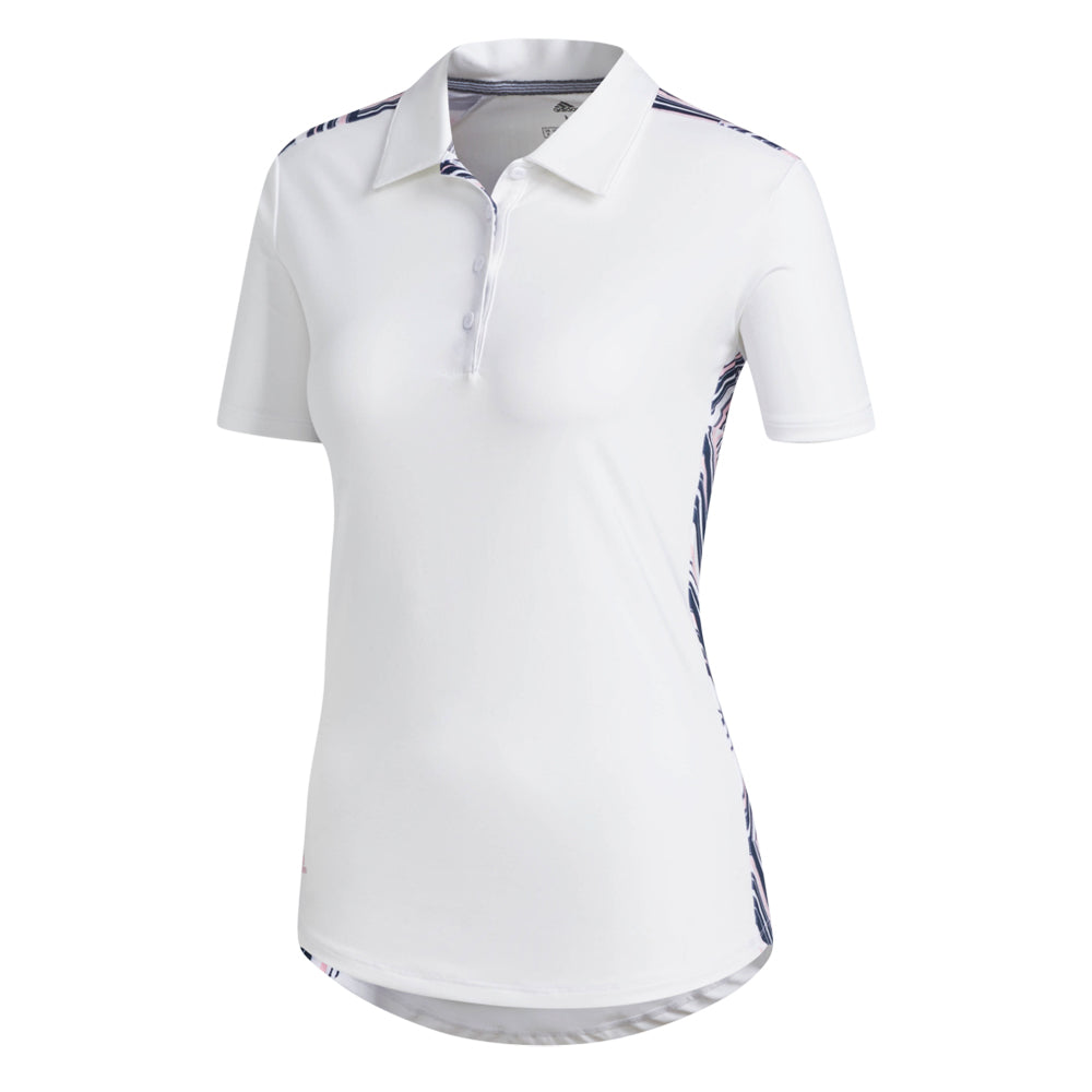 adidas Ladies Short-Sleeve Geometric Print Golf Polo - XS Only Left