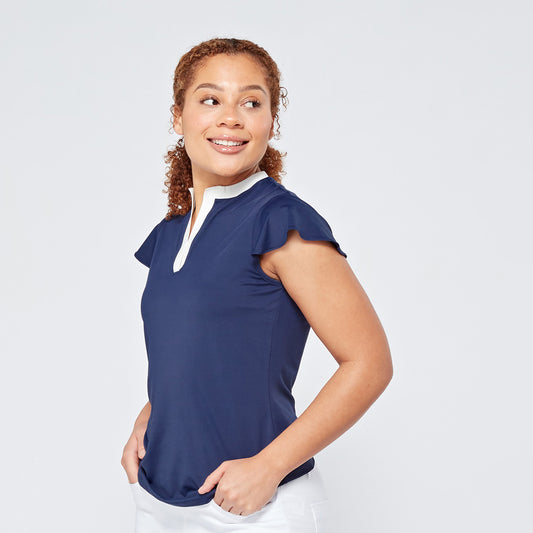 Swing Out Sister Women's Navy ELITE Cap Sleeve Polo