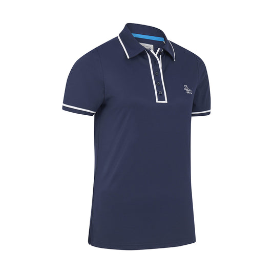 Original Penguin Ladies Piped Short Sleeve Polo in Navy