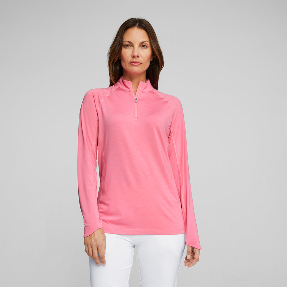 Puma Ladies 1 4 Zip YOU V Long Sleeve Top with UPF 50 in