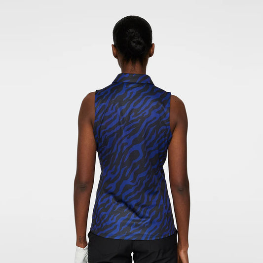 J.Lindeberg Ladies Tiger Print Sleeveless Polo