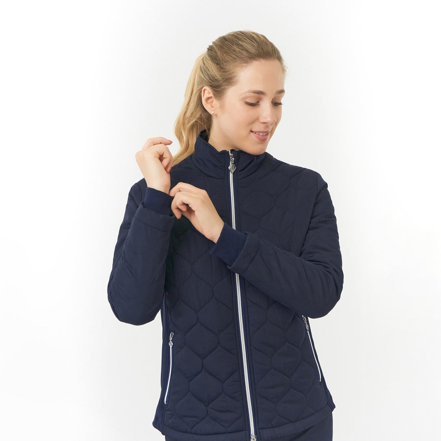 Pure Ladies Insulated Quilted Jacket in Navy GolfGarb