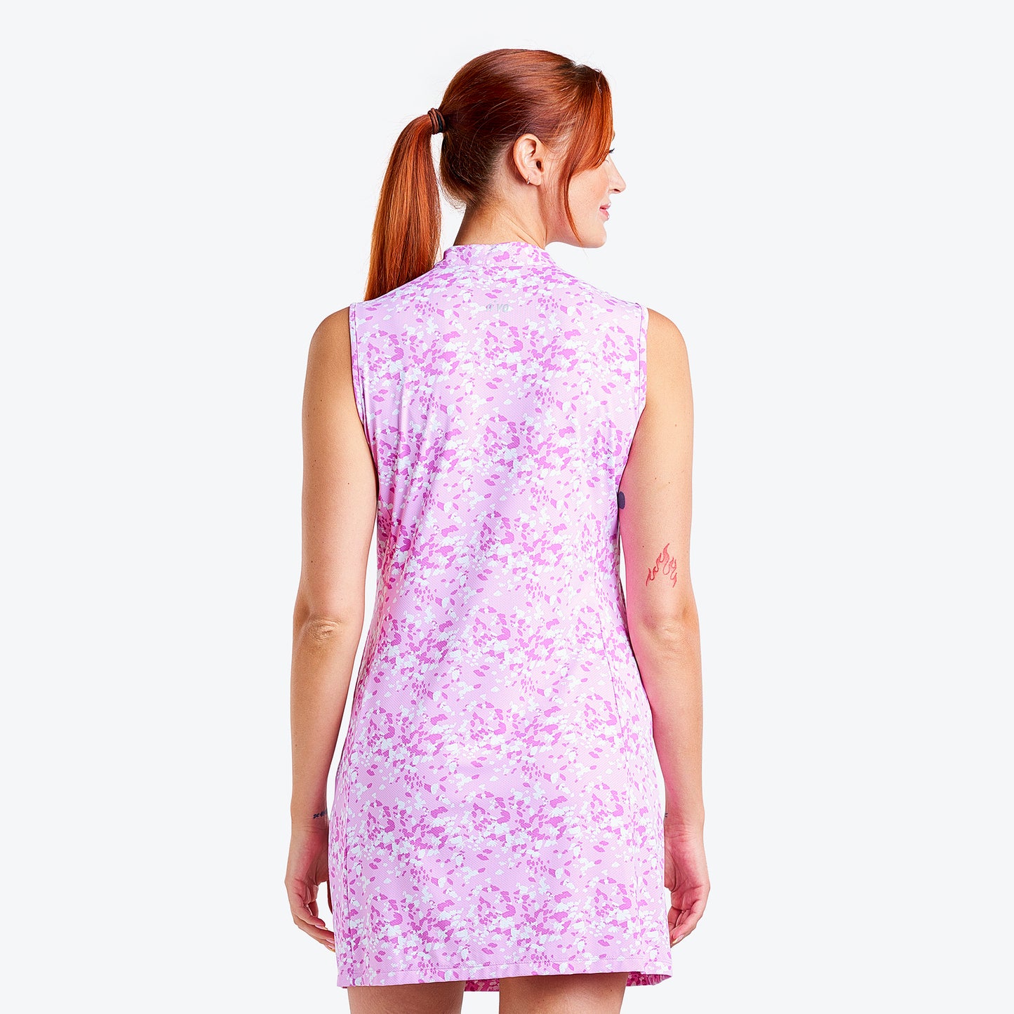 Nivo Ladies Sleeveless Liv-Cool Dress in Bubble Gum with Abstract Floral Print