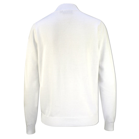 Glenmuir Ladies 100% Cotton Half-Zip Sweater in White