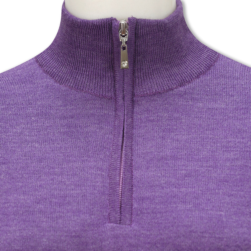 Glenmuir Ladies Merino Blend Lined Sweater with Water Repellent Finish in Amethyst - Last One XXL Only Left
