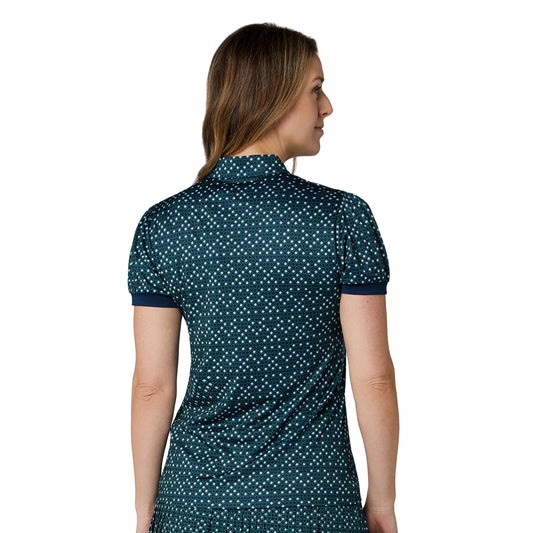Callaway Ladies Geo Print Puff Sleeve Polo - Where Feminine Detail Meets Performance