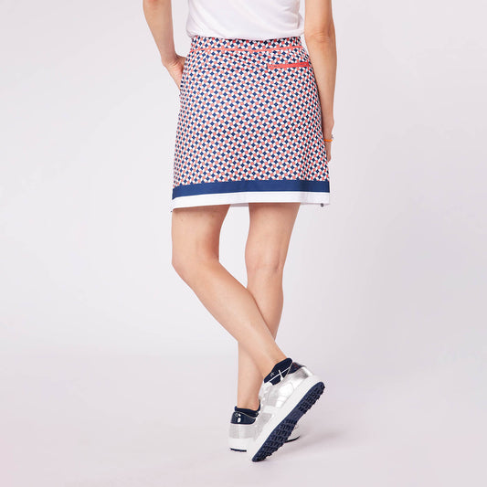 Swing Out Sister Womens Geometric Tile Print Pull-On Skort