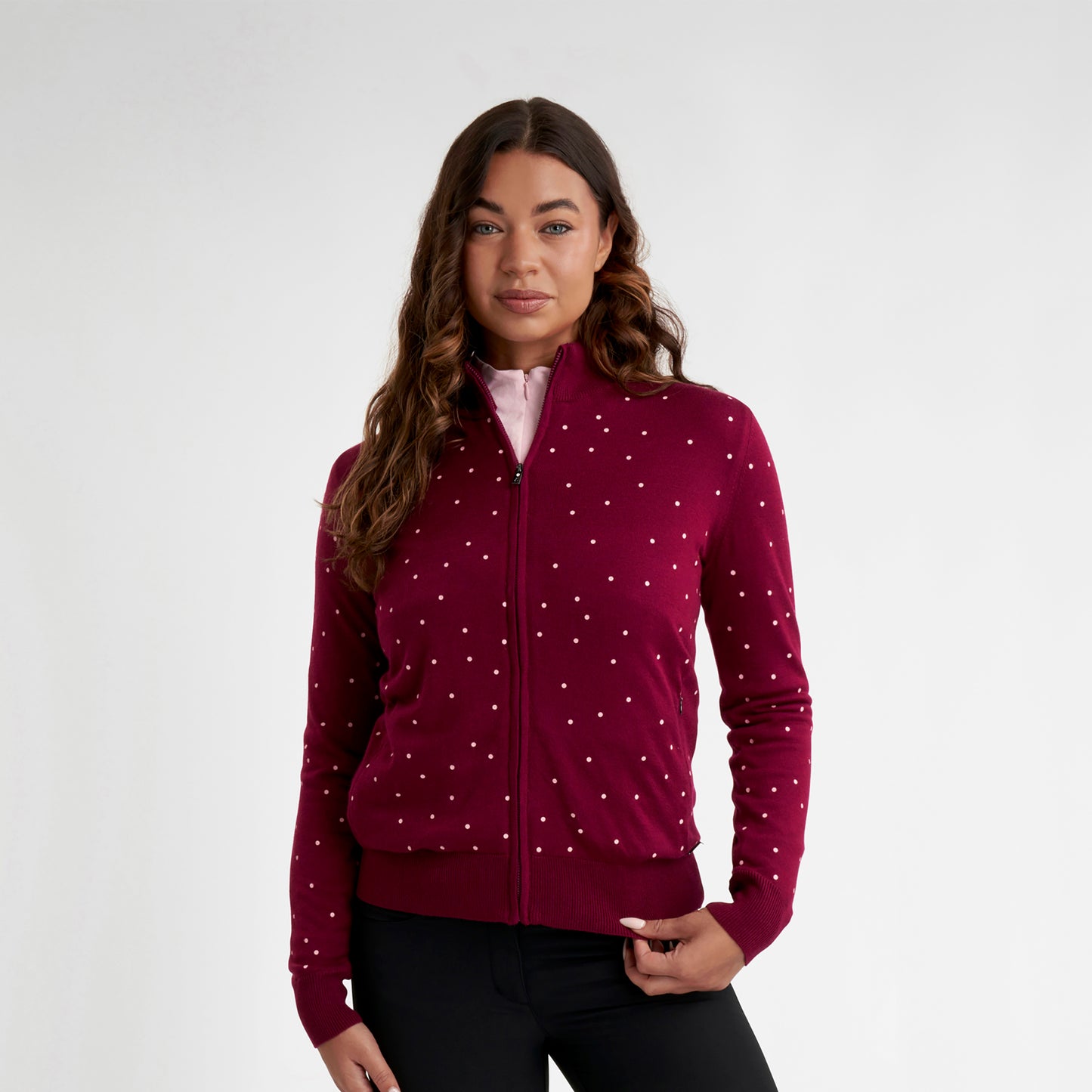 Green Lamb Ladies Full-Zip Lined Cashmere Blend Cardigan