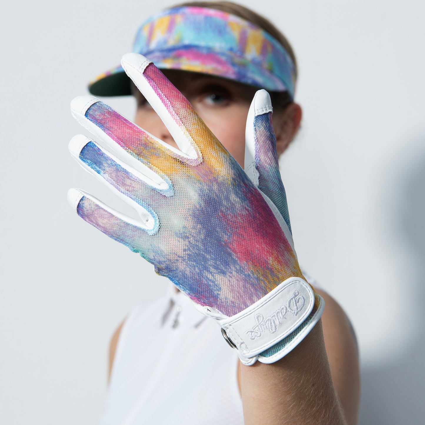 Daily Sports Ladies Vision Sun Glove in a Multicoloured Brushstroke Print
