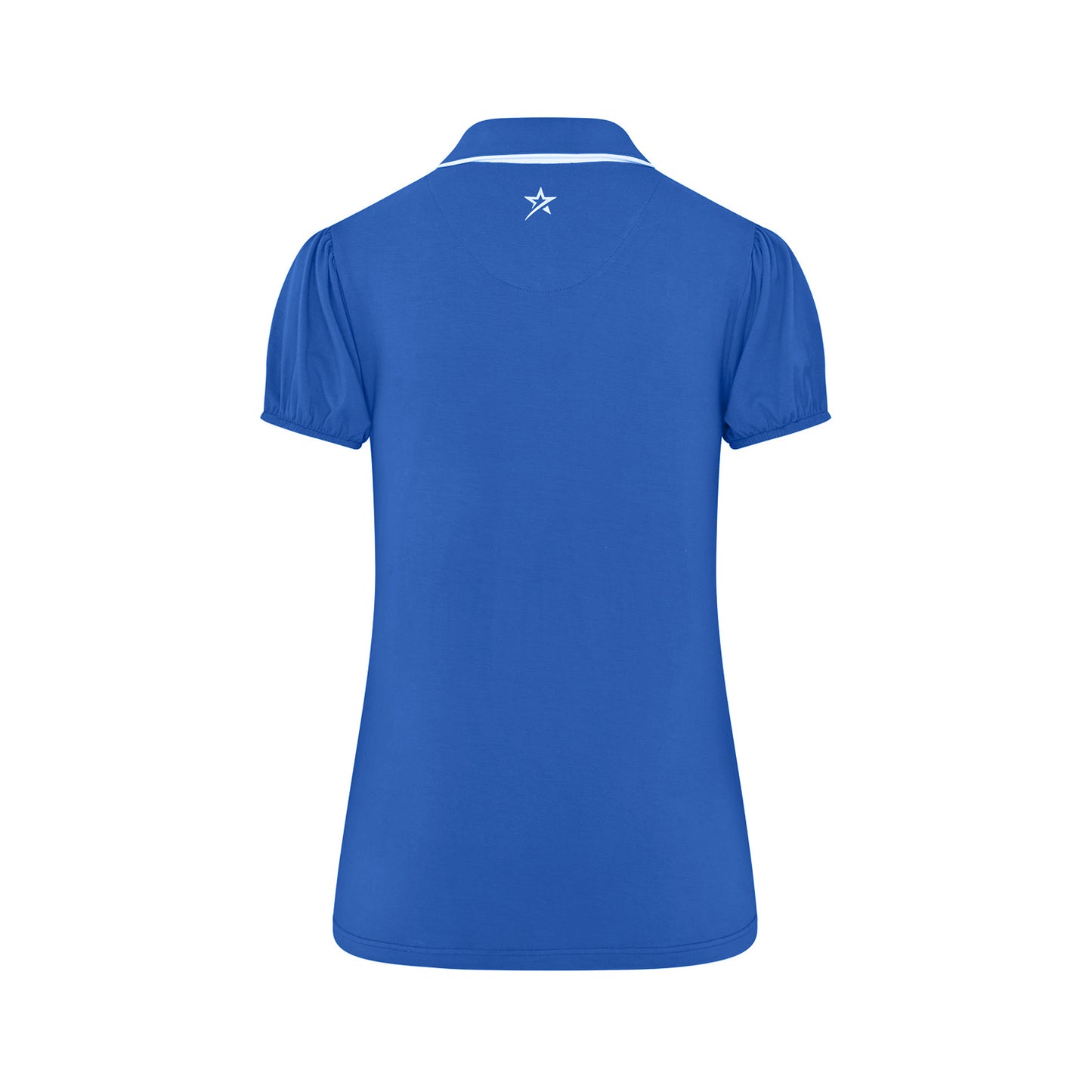 Swing Out Sister Ladies Zip-Neck Puffed Cap Sleeve Polo