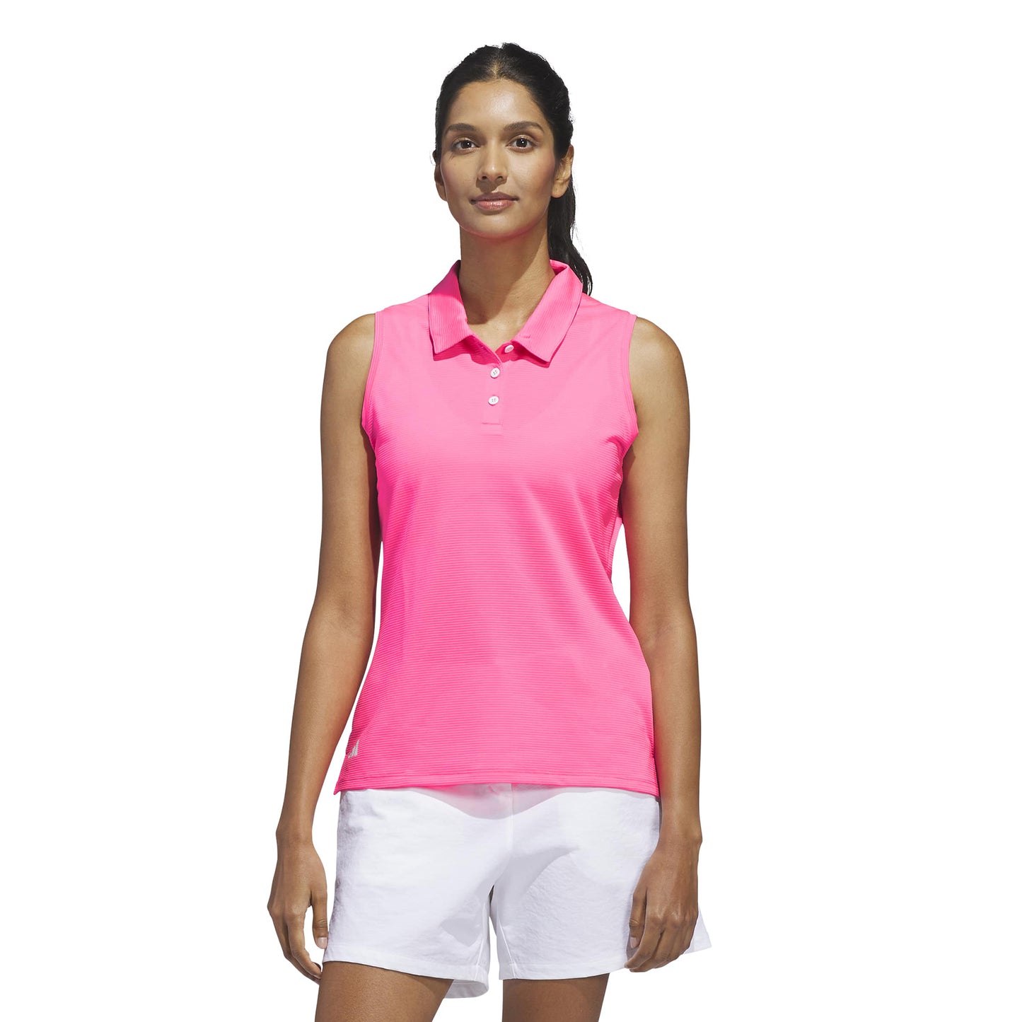 adidas Golf Ladies Vibrant Sleeveless Polo with a Fun Subtle Stripe to Brighten Up The Fairway