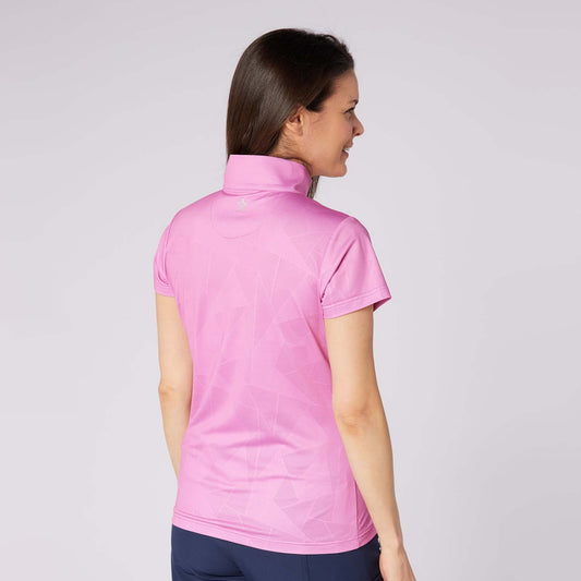 Swing Out Sister Embossed Ladies Polo with Zip Neck – A Stylish Staple for Every Season