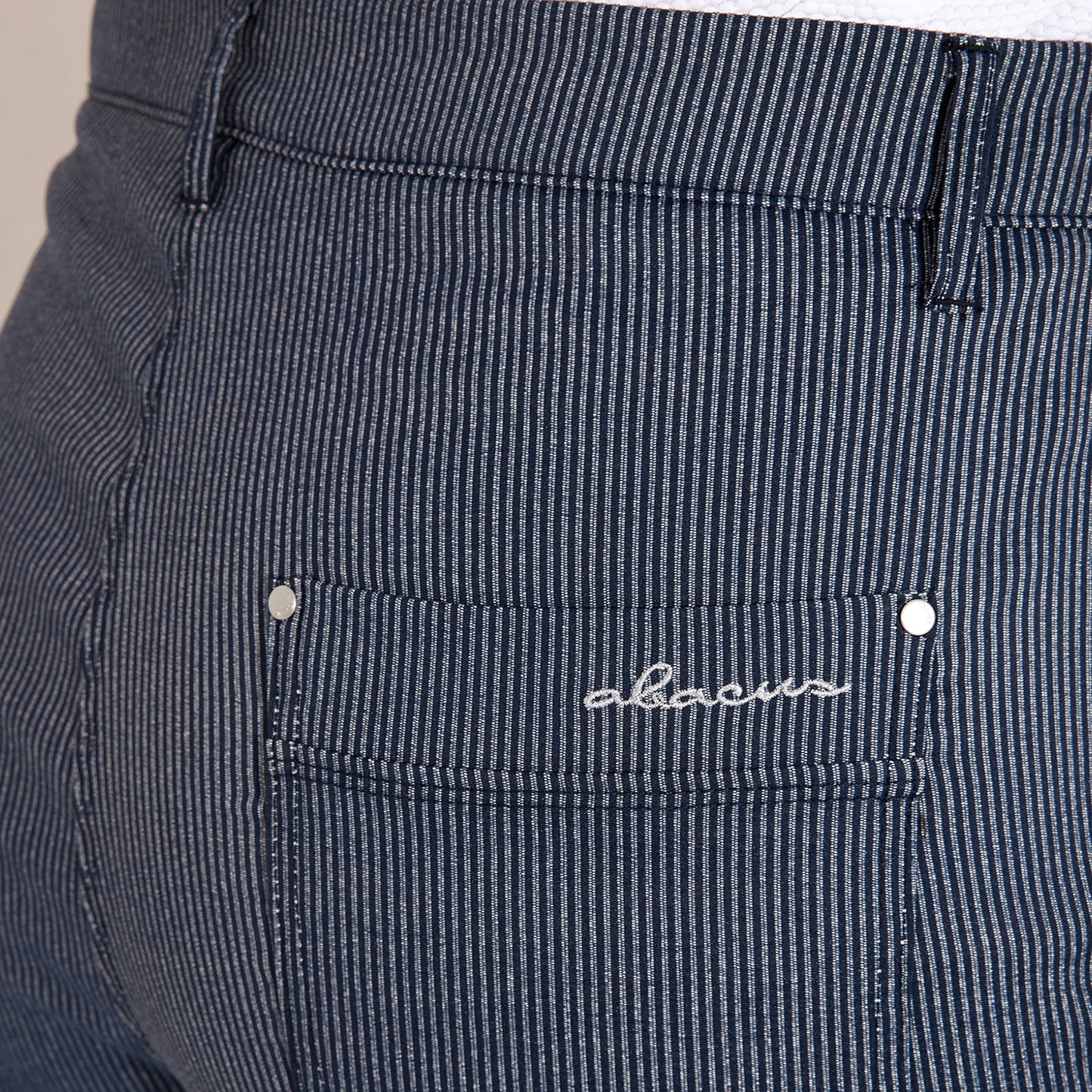 Abacus Ladies 7/8 Navy Pinstripe Trousers - Effortless Style & Performance