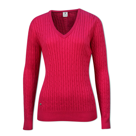 Daily Sports Ladies Cotton & Cashmere Sweater in Dahlia - Last One XL Only Left