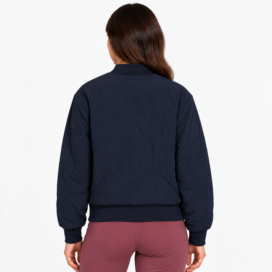 Puma Ladies Jacket In Navy - Quilted Warmth with A Contemporary Silhouette