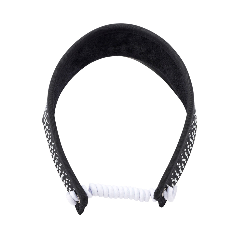 Surprizeshop Crystal Embellished Visor with Adjustable Fit in Black