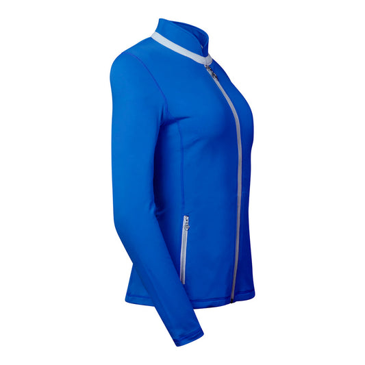 Pure Golf Ladies Full-Zip Mid-Layer Stretch Jacket in Royal Blue