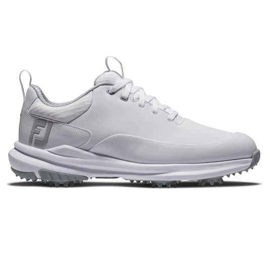 FootJoy Ladies Wide Fit Waterproof Tour Rival Golf Shoe in White with SoftSpikes
