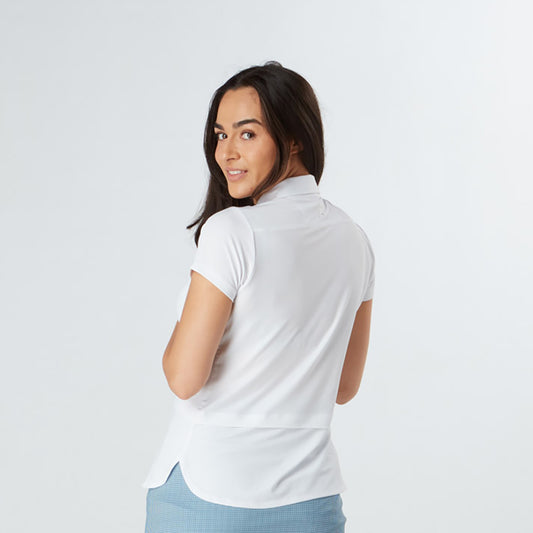 Swing Out Sister White Cap Sleeve Golf Polo