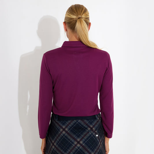 Abacus Ladies 3/4 Sleeve Polo with Neat Neck line and Pretty Pearl Detail