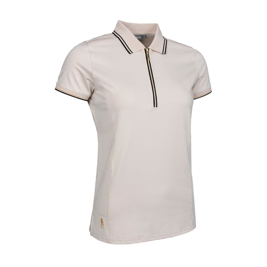 Glenmuir Ladies Short Sleeve Zip-Neck Polo with Contrast Tipping