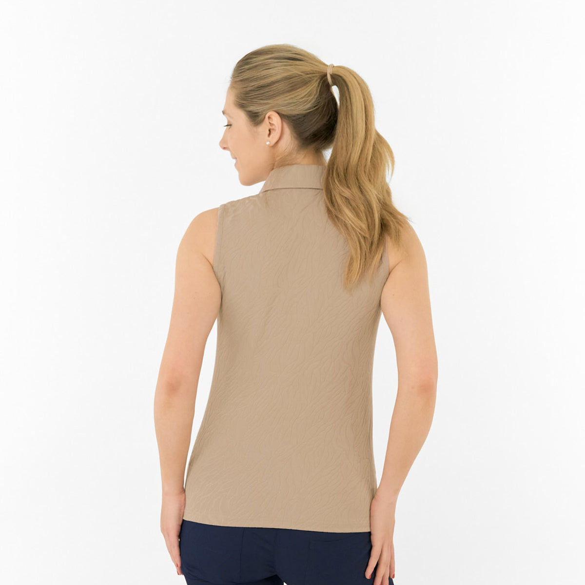 Pure Golf Ladies Textured Sleeveless Polo