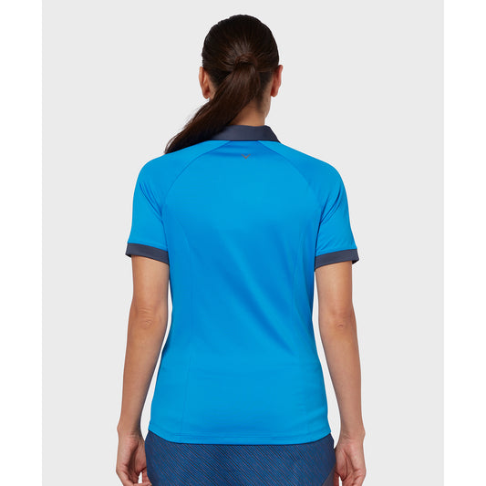 Callaway Ladies Short Sleeve Colour Block Polo Shirt in Blue Sea Star