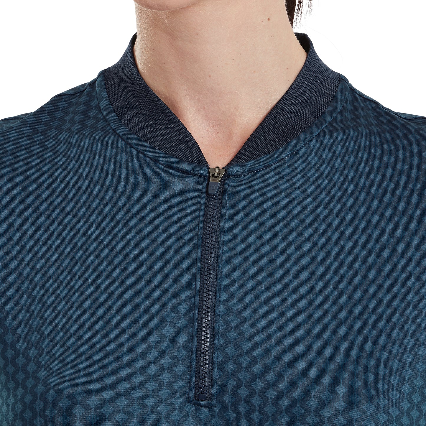 FootJoy Ladies Zip Blade Cap Sleeve Top in Navy